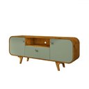 Ver imagem 2 de Rack para Tv até 55 Polegadas Noronha 2 Portas 1 Gaveta Naturalle/pistache - Móveis Bechara