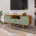 Ver imagem 1 de Rack para Tv até 55 Polegadas Noronha 2 Portas 1 Gaveta Naturalle/pistache - Móveis Bechara