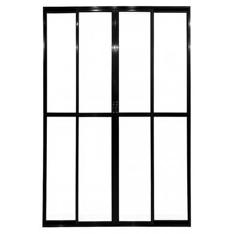 Porta Sacada de Aluminio Preto 4 Folhas com Trinco 2,10x2,00
