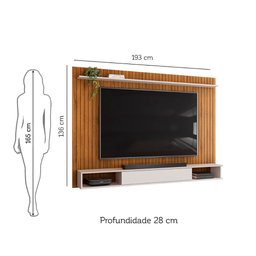 Painel para Tv até 70 Polegadas 1 Prateleira Dj Móveis Rio Freijó Off White - 9