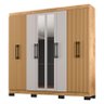 Cômoda 8050 e Guarda Roupa Casal B2348 Ripado Freijó Baunilha com Espelho - Araplac - 4