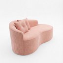 Ver imagem 3 de Sofá Orgânico Curvo Feijão Amore 180cm Confortável Sala Bouclê Rosa - Montanari'S Decor
