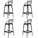 Ver imagem 1 de Kit 4 Banqueta Aviv Allegra Solna Fratini 109 cm (altura) Polipropileno Cor Preto