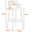 Ver imagem 5 de Kit 4 Banqueta Aviv Allegra Solna Fratini 109 cm (altura) Polipropileno Cor Preto