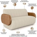 Ver imagem 4 de Sofá 2 Lugares Sala Living Orgânico 148cm Fávara K01 Couríssimo Whisky Veludo Bege - Lyam Decor