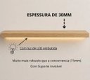 Ver imagem 3 de Prateleira MDF 30mm LED 120x20 Suporte Invisivel Carvalho 3000k 110V