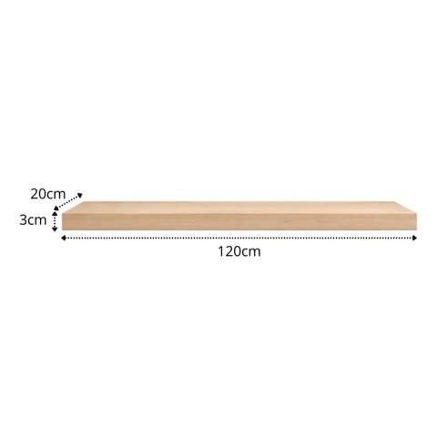 Prateleira MDF 30mm LED 120x20 Suporte Invisivel Carvalho 3000k 110V