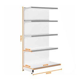 Gôndola Prateleira Supermercado 5 Níveis 40x30 New Plus 1,70m Parede Continuação Verde SA Gô - 3