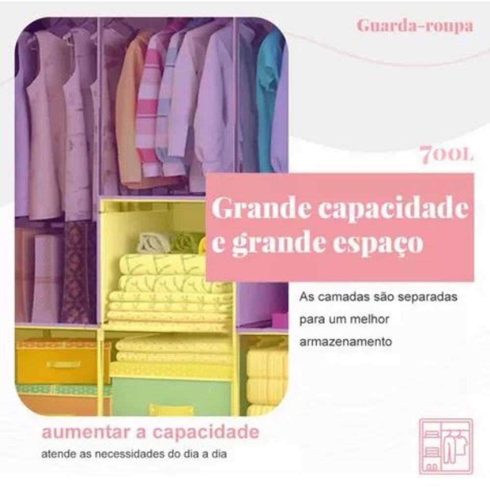 Armário Organizador Dobrável Guarda Roupa Tenis 3 Portas - 5