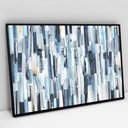Ver imagem 1 de Quadro Decorativo em Canvas Abstrato Listras Multicoloridas e Azuladas TaColado Moldura Flutuante 4,