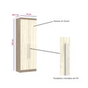 Ver imagem 3 de Guarda Roupa 2 Portas c/ Cabideiro - Módulo Dormitório Master - Guarda Roupas Modulado Luciane:Ártic