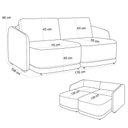 Ver imagem 4 de Sofá Cama para Sala de Estar 2 Lugares 176cm Montserrat K01 Bouclê Bege - Lyam Decor