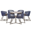 Ver imagem 1 de Mesa e 6 Cadeiras e Noronha Marrom E9 Trama Original Azul