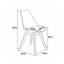 Ver imagem 5 de Kit 4 Cadeiras Siena com Mesa 90cm em MDP e Metal Assento Couro Ecológico Cinza F5 Office