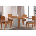 Ver imagem 1 de Conjunto: Mesa Sala Jantar Pietá C/ Tampo Madeirado Canto Curvo 120x80cm e 4 Cadeiras Havana