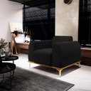 Ver imagem 6 de Poltrona Decorativa Sala de Estar Base de Madeira Euro Veludo Preto - Gran Belo