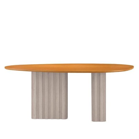 Mesa de Jantar Isis 135cm Orgânica Off-white Cinamomo - Leifer