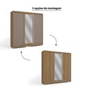 Ver imagem 4 de Guarda Roupa com 3 Portas de Correr e 2 Gavetas e Espelho - Nogueira/Fendi