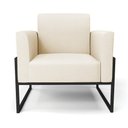 Ver imagem 3 de Poltrona Base Industrial Alta Preto Marisa Linho D03 - D’Rossi A19 Bege