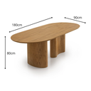 Ver imagem 4 de Conjunto Mesa Sala Jantar 180cm + 6 Cadeiras Corino Caramelo Savana Area Gourmet Oval Organica