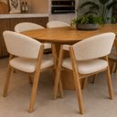 Ver imagem 6 de Conjunto Mesa Sala Jantar 180cm + 6 Cadeiras Corino Caramelo Savana Area Gourmet Oval Organica