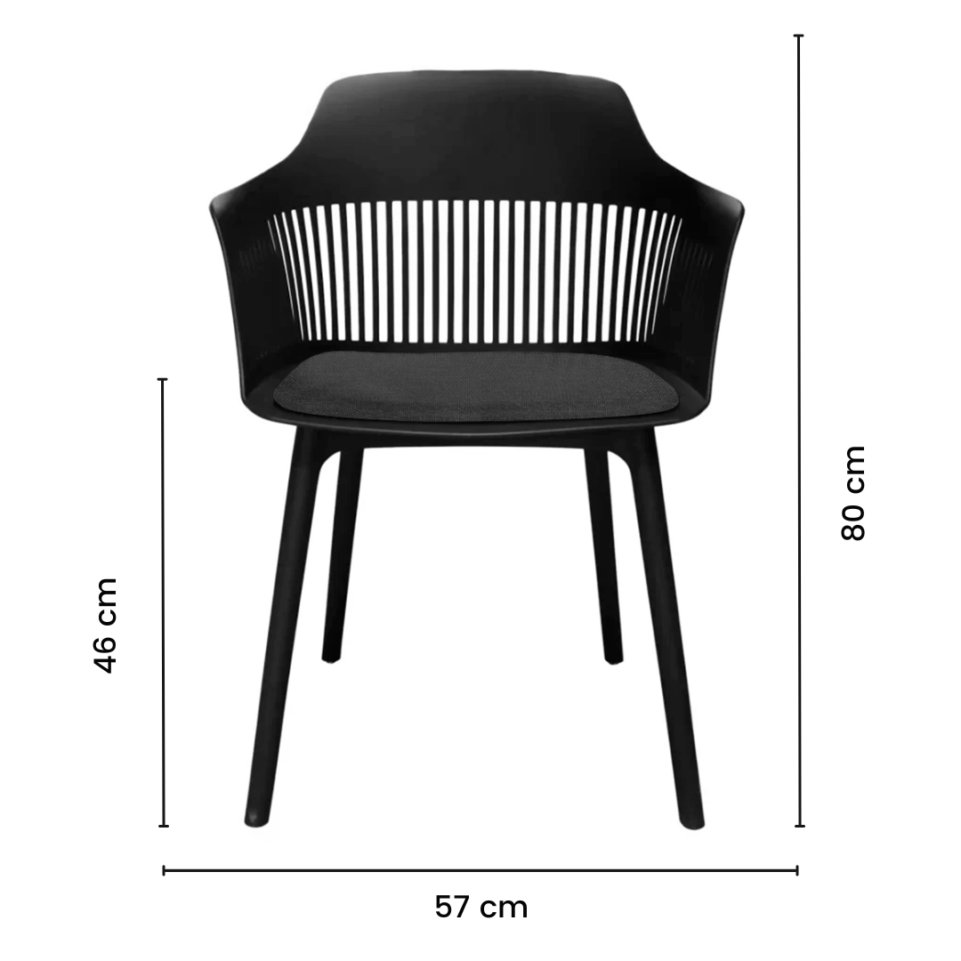 Kit 4 Cadeiras De Jantar Design Marcela Preta - 7