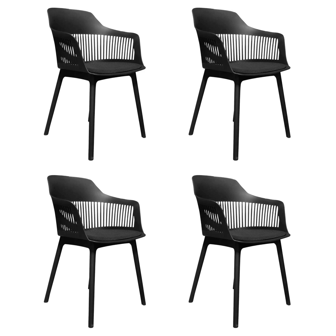 Kit 4 Cadeiras De Jantar Design Marcela Preta