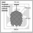 Ver imagem 3 de Lustre Pendente em Madeira - Lupulo Grande Jequetiba