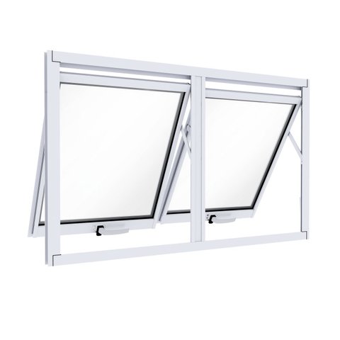 Janela de Alumínio Máximo Ar Duplo Horizontal 60x100cm Lucasa Ideale Branco