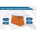 Ver imagem 2 de Sala de Jantar Completa Luna C/ Tampo Madeirado C/ Vidro 180cm + 6 Cadeiras Grécia Imbuia/linho Rú