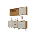Ver imagem 1 de Kit de Cozinha Modulada 4pçs Completa Nesher Imperatriz 2 Balcões + 2 Aéreos Freijo/off White
