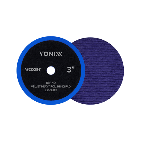 Boina Veludo Voxer Azul Refino 3" para Polimento Automotivo - Etapa de Refino