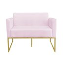 Ver imagem 4 de Namoradeira Marisa Suede Dourado Rosa Bebê