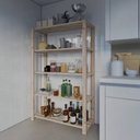 Ver imagem 5 de Armario Alto Dispensa de Madeira Pinus Facil Acesso Lavanderia Technox Marron