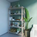 Ver imagem 4 de Armario Alto Dispensa de Madeira Pinus Facil Acesso Lavanderia Technox Marron