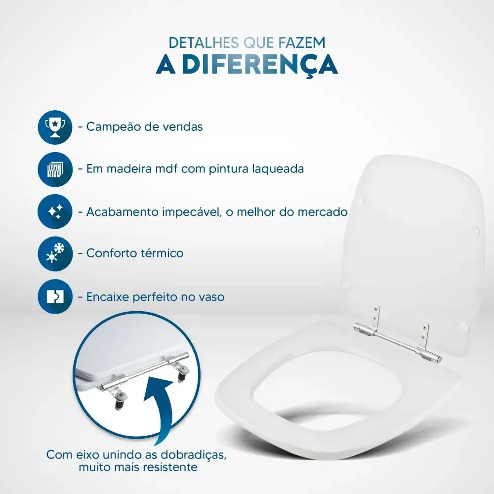 Assento Sanitário Avant Plus Biscuit (Bege Claro) para vaso Incepa - 3