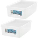 Ver imagem 1 de 2 Caixas de Sapato Empilháveis Grandes Ordene 38 a 46 Organizadores Plásticos Transparentes