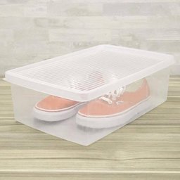 2 Caixas de Sapato Empilháveis Grandes Ordene 38 a 46 Organizadores Plásticos Transparentes - 5