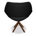 Ver imagem 5 de Poltrona Berlim Corino Preta Base Giratória de Madeira:Giratória de Madeira