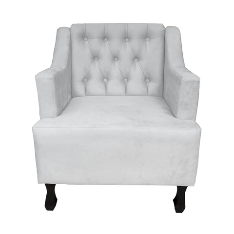 Poltrona Cadeira Decorativa Para Sala E Recepção Genesis Corano Branco -LM DECOR