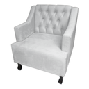 Ver imagem 2 de Poltrona Cadeira Decorativa Para Sala E Recepção Genesis Corano Branco -LM DECOR