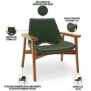 Ver imagem 3 de Poltrona Decorativa para Sala de Estar Living Base Madeira Becker L02 Couríssimo Verde Musgo - Lyam