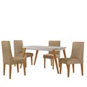 Ver imagem 2 de Mesa de Jantar Copper 120cm Tampo Mdf 4 Cadeiras Moderna Turim 07 /off /naturale /serig Off
