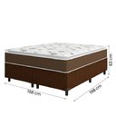 Ver imagem 5 de Cama Box Casal Queen Colchão Molas Ensacadas Pillow Top Martino 158X198X63Cm Marrom/Branco