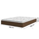 Ver imagem 4 de Cama Box Casal Queen Colchão Molas Ensacadas Pillow Top Martino 158X198X63Cm Marrom/Branco