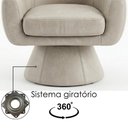 Ver imagem 5 de Poltrona Decorativa Cave com Base Giratória em Corano Bege Moll