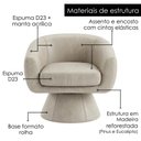 Ver imagem 7 de Poltrona Decorativa Cave com Base Giratória em Corano Bege Moll