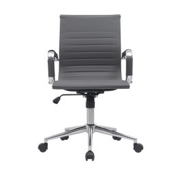 Kit 8 Cadeiras de Escritório Diretor Eames em Couro - Cinza - 3