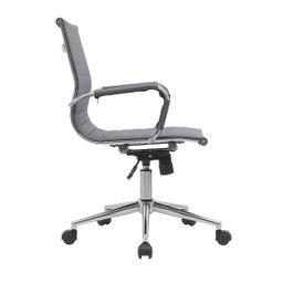 Kit 8 Cadeiras de Escritório Diretor Eames em Couro - Cinza - 4