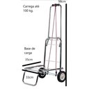 Ver imagem 2 de Carrinho de Carga Aço Cromado Dobrável100kg Rodas D Borracha